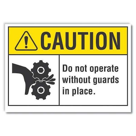 Caution Sign, 5 In Height, 7 In Width, Reflective Sheeting, Horizontal Rectangle, English