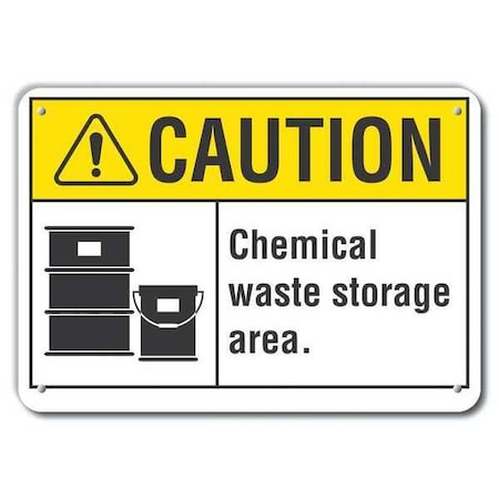 Reflective Chemicals Caution Sign, 10 In H, 14 In W, Horizontal Rectangle, LCU3-0090-RA_14x10