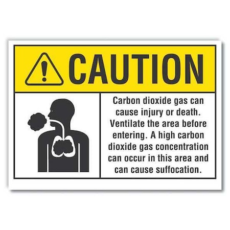 Caution Sign, 3 1/2 In H, 5 In W,Horizontal Rectangle, English, LCU3-0092-RD_5x3.5