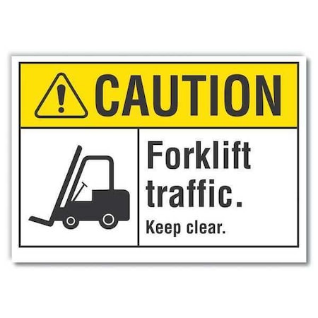 Caution Sign, 3 1/2 In H, 5 In W, Reflective Sheeting, Horizontal Rectangle,LCU3-0119-RD_5x3.5