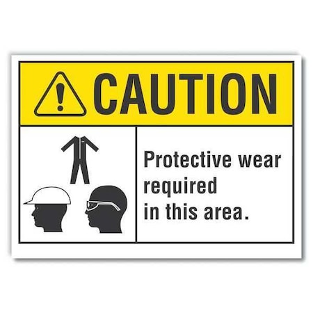 Caution Sign,14W,10 H,0.004 Thickness, LCU3-0113-ED_14x10