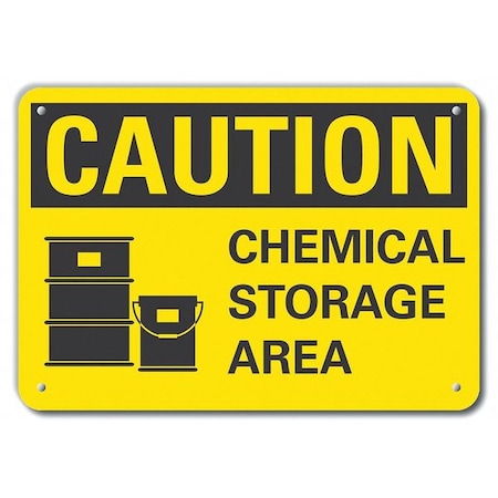 Caution Sign, 10 In H, 14 In W, Horizontal Rectangle, English, LCU3-0128-RA_14x10