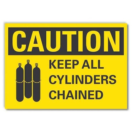 Cylinder Handling Caution Reflective Label, 3 1/2 In H, 5 In W,LCU3-0130-RD_5x3.5