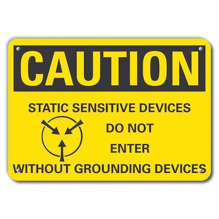 Caution Sign,14 W,10 H,0.055 Thick, LCU3-0133-NP_14x10