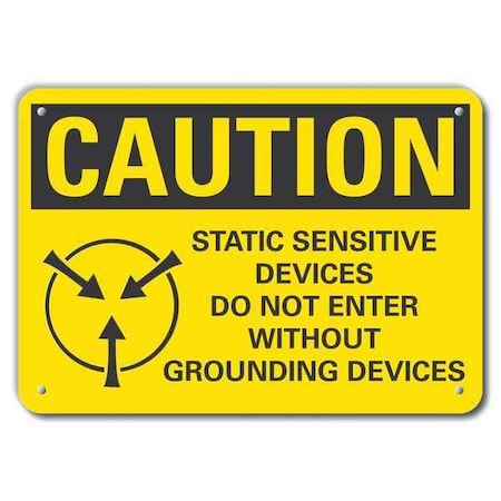 Caution Sign,14 W,10 H,0.055 Thick, LCU3-0134-NP_14x10