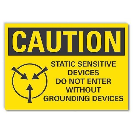 Caution Sign,14W,10 H,0.004 Thickness, LCU3-0134-ED_14x10