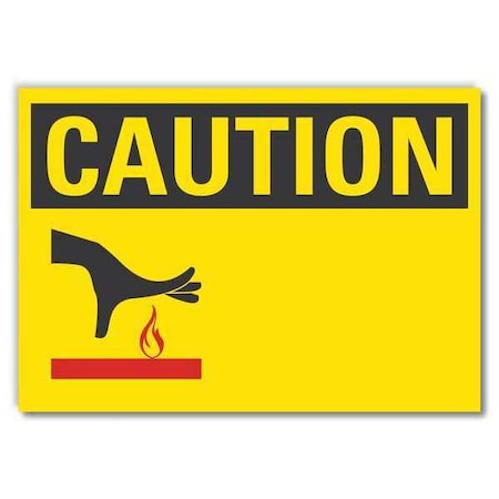 Caution Sign, 7 In H, 10 In W, Non-PVC Polymer, Vertical Rectangle, English, LCU3-0201-ED_10x7
