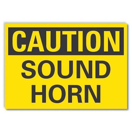 Caution Sign, 10 In H, 14 In W, Non-PVC Polymer, Horizontal Rectangle, English, LCU3-0209-ED_14x10