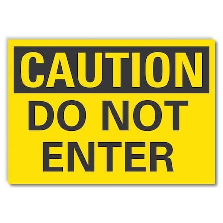 Exit & Entrance Caution Reflective Label, 10 In H, 14 In W,, English, LCU3-0215-RD_14x10