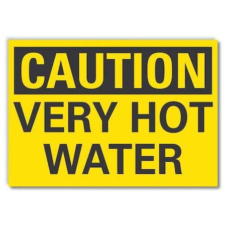 Hot Caution Reflective Label, 10 In Height, 14 In Width, Reflective Sheeting, Horizontal Rectangle