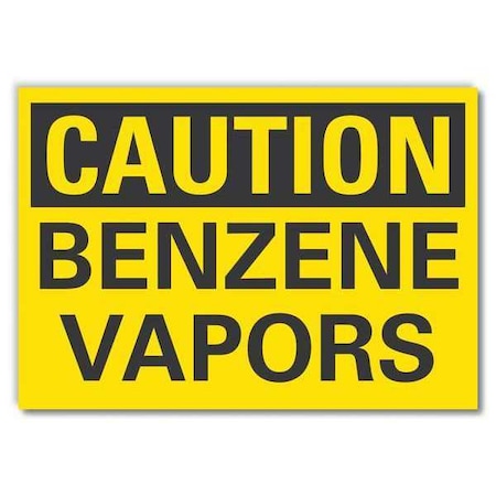 Benzene Caution Reflective Label, 7 In H, 10 In W,Vertical Rectangle, LCU3-0228-RD_10x7