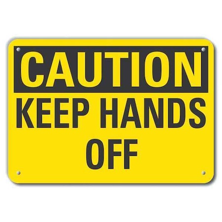 Reflective  Keep Hands Clear Caution Sign, 7 In Height, 10 In Width, Aluminum, Vertical Rectangle