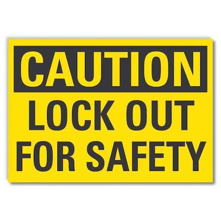 Caution Sign, 10 In Height, 14 In Width, Non-PVC Polymer, Horizontal Rectangle, English