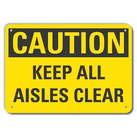 Caution Sign, 10 In H, 14 In W, Aluminum, Horizontal Rectangle, English, LCU3-0274-RA_14x10