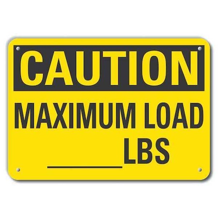 Caution Sign,14 W,10 H,0.055 Thick, LCU3-0276-NP_14x10