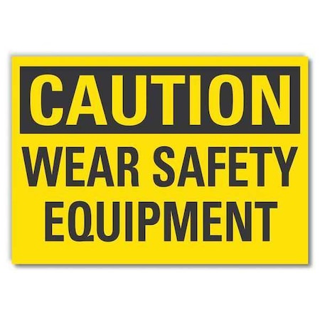 Caution Sign,Self-Adhesive Vinyl,5 In. H, LCU3-0277-RD_7x5