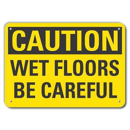 Caution Sign, 10 In H, 14 In W, Aluminum, Horizontal Rectangle, LCU3-0278-RA_14x10