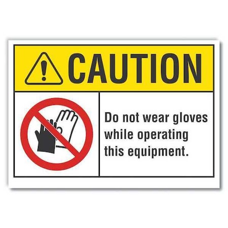 Caution Sign,Self-Adhesive Vinyl,10 In H, LCU3-0086-RD_14x10