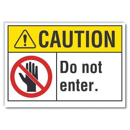 Exit & Entrance Caution Reflective Label, 10 In H, 14 In W,, English, LCU3-0088-RD_14x10