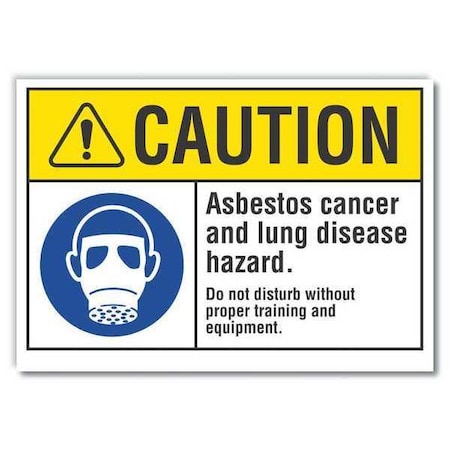 Caution Sign, 3 1/2 In H, 5 In W,Horizontal Rectangle, English, LCU3-0069-RD_5x3.5