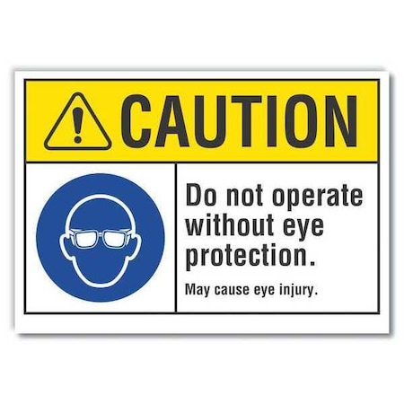 Caution Sign,Self-Adhesive Vinyl,10 In H, LCU3-0062-RD_14x10