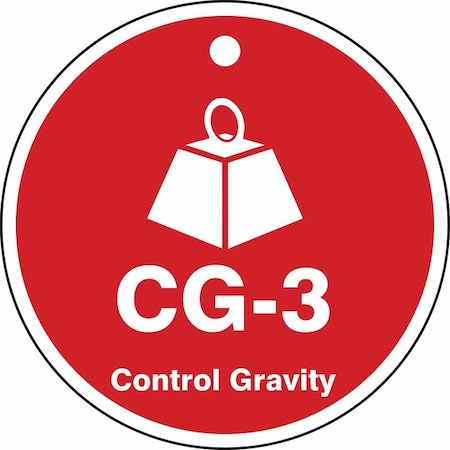 Energy Source ID Tag, 2-1/2 H, Plastic, Legend: CG-3 Control Gravity