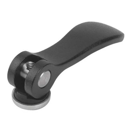 Cam Lever Size: 1 D=1/4-20, A=70,4, B=21,5, Aluminum Black Powder-Coated, Comp: Steel