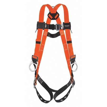 Full Body Harness, Vest Style, L/XL, Polyester, Orange