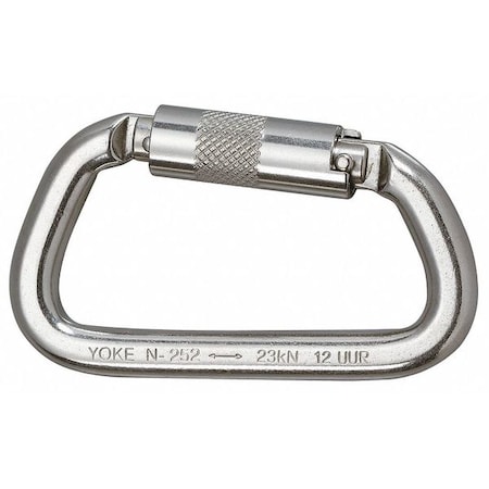 Carabiner, Double-Locking, 535EDGPP5K L, Stainless Steel, Silver