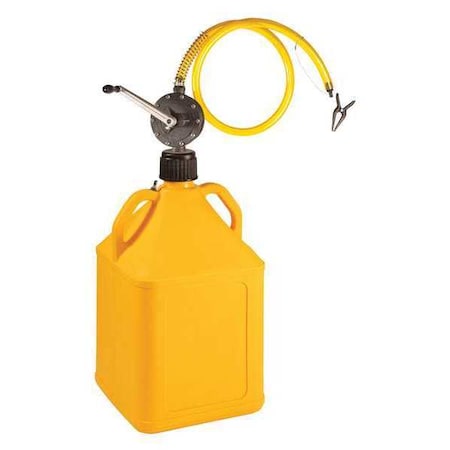 Rotary Barrel Pump,w/15 Gal. Yellow Jug