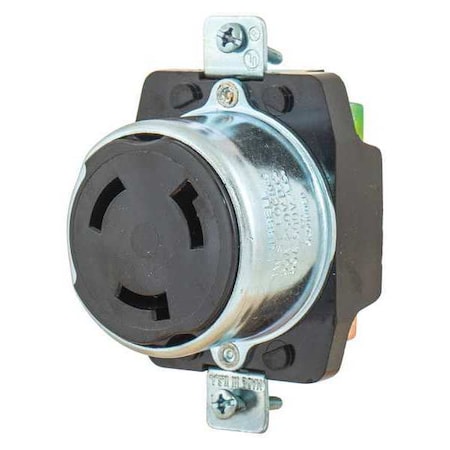 Locking Receptacle,Blk,600VAC/250VDC,50A