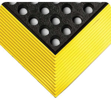 Black With Yellow Border Smooth Drainage Mat 3 Ft W X 4 Ft L, 5/8 In