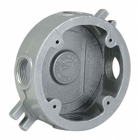 Round Outlet Box,Medium,3/4 Hub,2.25D