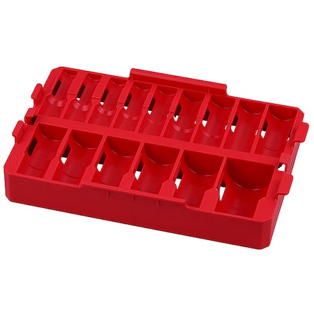 PACKOUT Organizer Tray For 15 Pc. SHOCKWAVE Impact Duty 1/2 In. Drive SAE Deep Well Sockets