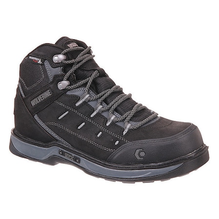 Size 9 Men's Hiker Boot Composite Work Boot, Black/Gray