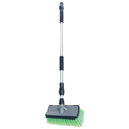 4 In W Flow Through Brush, 62 In L Handle, 10 In L Brush, Green, Aluminum, 70 In L Overall