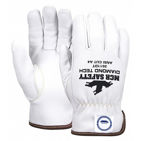 Leather Gloves,White,2XL,PR