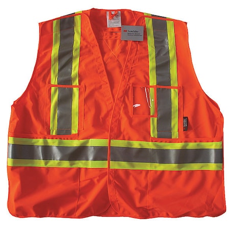 Safety Vest,Orange/Red,4XL/5XL,Polyester