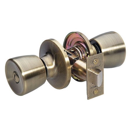 Knob Lockset,Tulip Style,Antique Brass