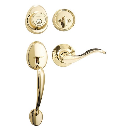 Lever Lockset,Bright Brass,Wave Style
