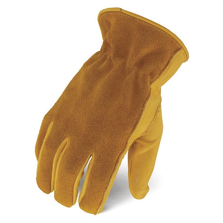 Leather Palm Gloves,Tan,Size M,PR