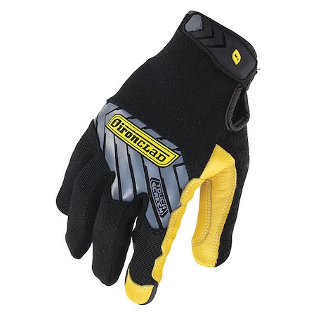 Mechanics Touchscreen Gloves, S, Black/Gold, Single Layer, Polyester