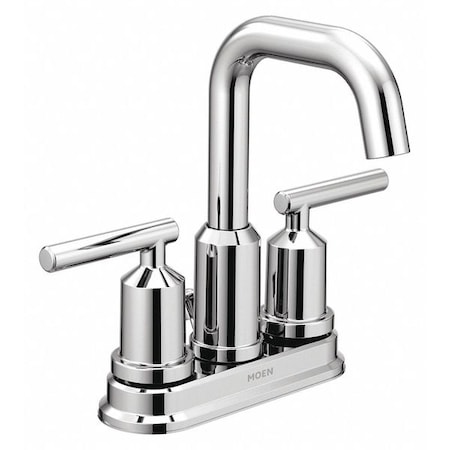 Lever Handle 4 Mount, 3 Hole Low Arc Bathroom Faucet, Chrome