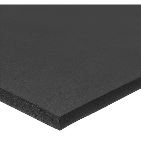 Foam Sheet, Semi-Closed Cell, 12 In W, 12 In L, 1 In Thick, Black