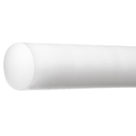 White Acetal Plastic Rod 2 Ft L, 1 1/4 In Dia.
