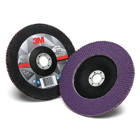 Flap Disc,7 In Dia, 7/8 In Arbor,40 Grit