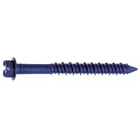 Tapcon Masonry Screw, 3/16 Dia., Hex, 2 3/4 In L, Steel Blue Climaseal, 100 PK