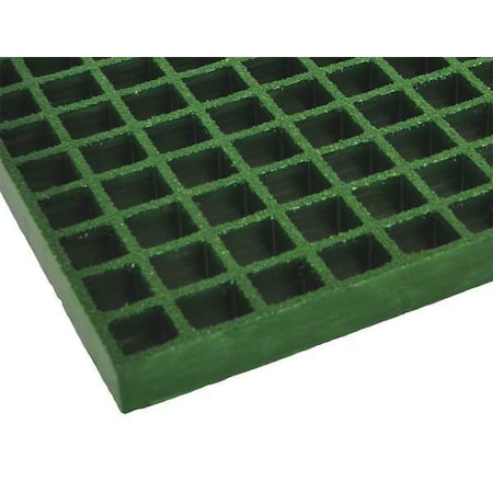 Molded Grating, 60 In Span, Grit-Top Surface, Corvex Resin, Green