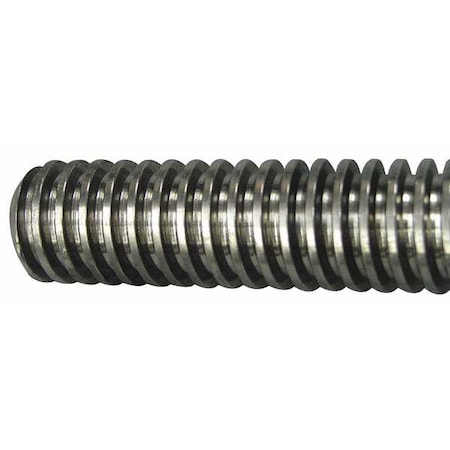 Threaded Rod, 1/2-10, Steel, Plain Finish, 36 In Length