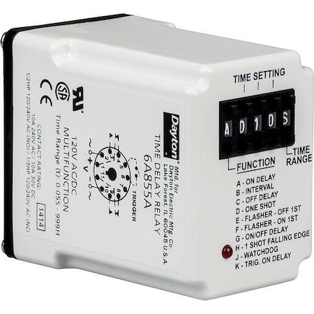 Time Delay Relay,240VAC,10A,DPDT